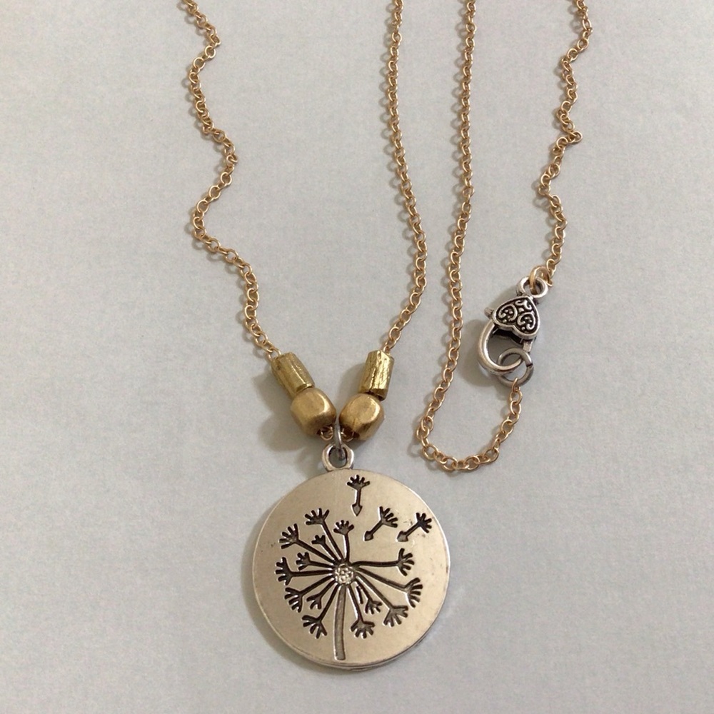 Handcrafted Sundance charm silver gold plated necklace